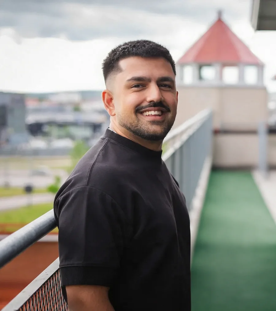Shayan Parsai on a rooftop terrace